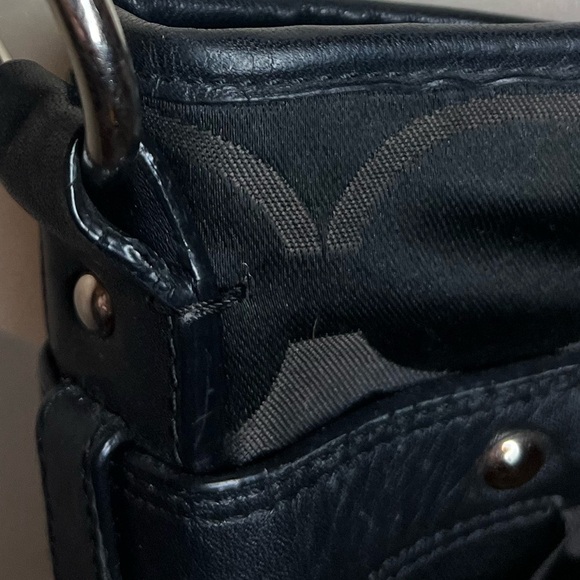 Coach Black Signature Silver Chain ShoulderBag Adjustable Strap - Picture 5 of 15